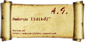 Ambrus Ildikó névjegykártya