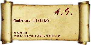 Ambrus Ildikó névjegykártya