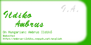 ildiko ambrus business card